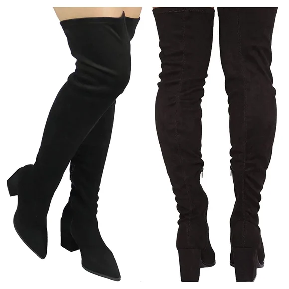 New Womens Over The Knee Platform Boots Multiple Sizes - Picture 2 of 3